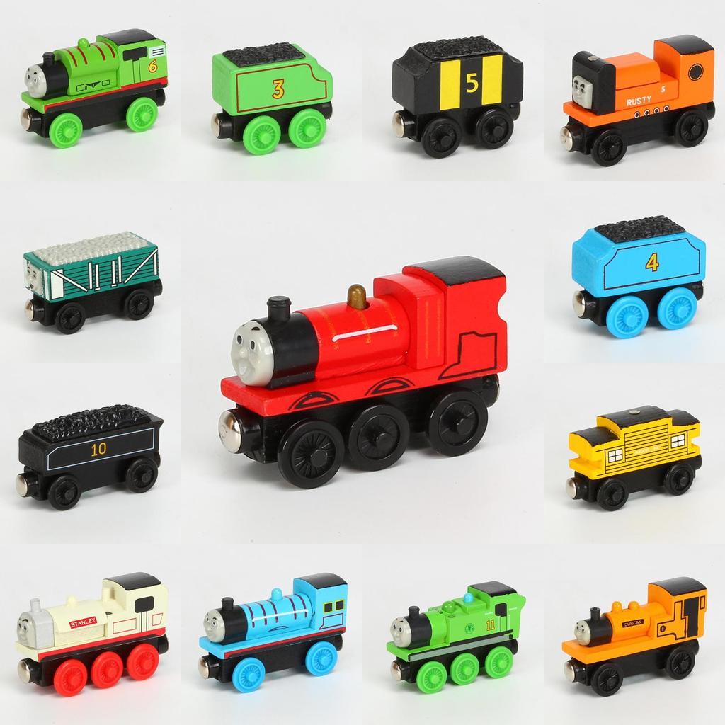 Colorful Wooden Magnetic Train Set For Kids With Interactive Push-pull Features