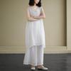 Johnature Summer Solid Color Shirt Simple Impermeable Thin Inner Camisole Base Layer Long Tops