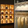 RGB LED Cabinet Light Magnetic Rechargeable Spotlight Remote Control Dimmable Wardrobe Display Case Lamp Type-C Charging