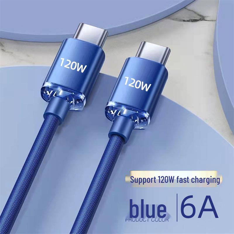 Jingyao 120W Dual Type-C 6A Cable: Super Fast Charging for Apple 15/16 & Huawei.