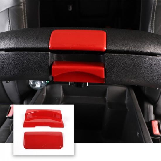 Central Armrest Box Switch Button Decor Cover Trim for Dodge Ram 1500 10-17 Red