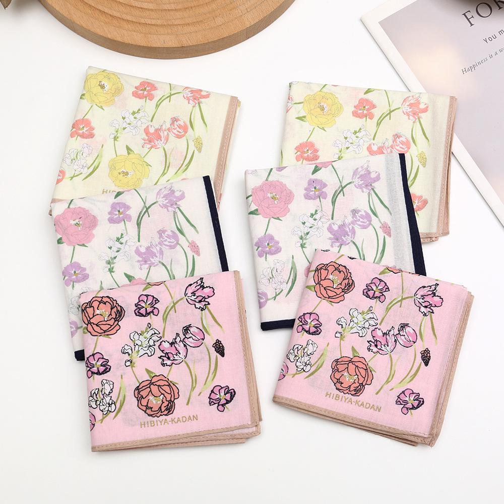 43cm Combed Cotton Ladies' High-Grade Wedding Favor Printed Handkerchief - Old-Fashioned Thin, Soft Hand Towel