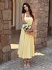Womens' Spring/Summer 2026 Casual European & American Halter Neck Waist-Cinching Solid Color Dress