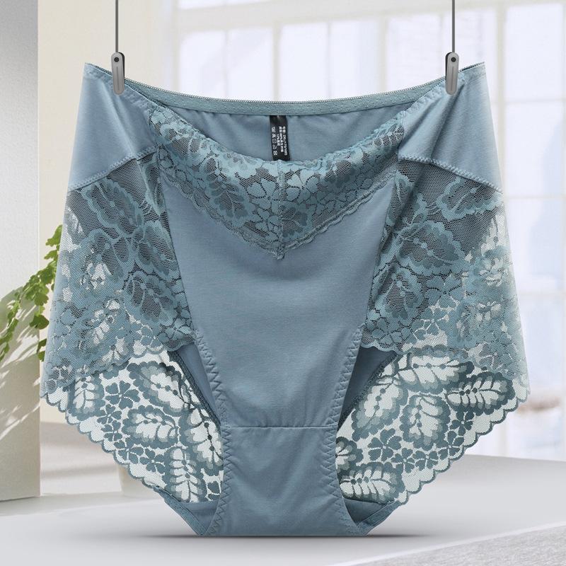 Fat Plus Size Sexy Slips aus Spitze, hohe Taille, dreieckige Unterwäsche für Frauen, schmal geschnittene Höschen