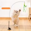 Cat Toy Simulation Dog Tail Grass Suction Cup Type Ultra Long Cat Teasing Pole Feather Pole Steel Wire Cat Toy Teasing Stick