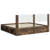 Bed Frame with Storage Space and Headboard Smoked Oak