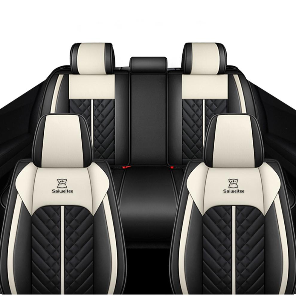 Full-Coverage 5-Piece Car Seat Covers Set 360° Protection PU Leather Seat Covers for Sedan SUV Truck Universal