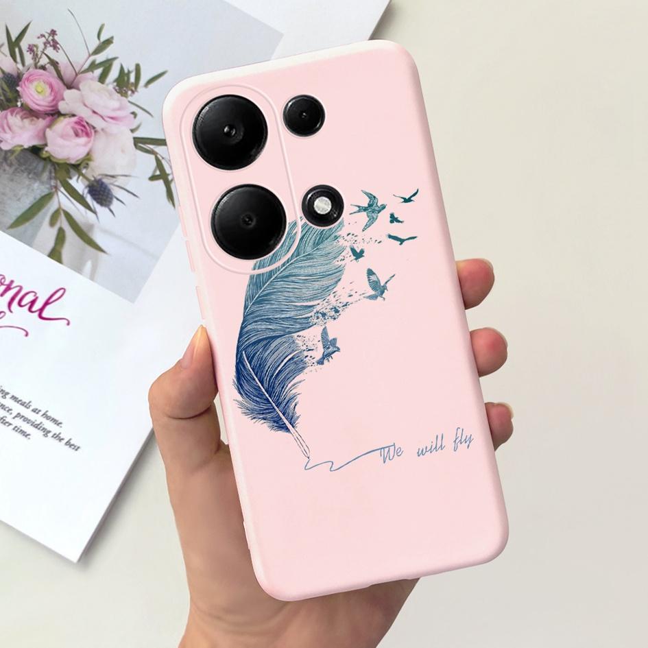 For Xiaomi Redmi Note 13 Pro 4G 2024 Case Cute Love Heart Cactus Soft Matte TPU Cover For Xiaomi Poco M6 Pro 4G Note13 Pro Coque