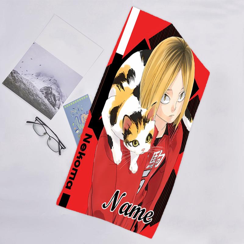 1pc Haikyuu4 Beach Towel with Custom Name, Beach/Swimming/Bath/Picnic/Camping Towel, Suitable for Seaside Beaches