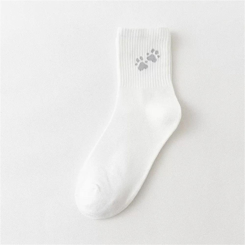 Funny Cartoon Heart Astronaut Rainbow Stripes Bear Footprint Sport Hipster Harajuku Casual Soft White Cotton Socks Dropship