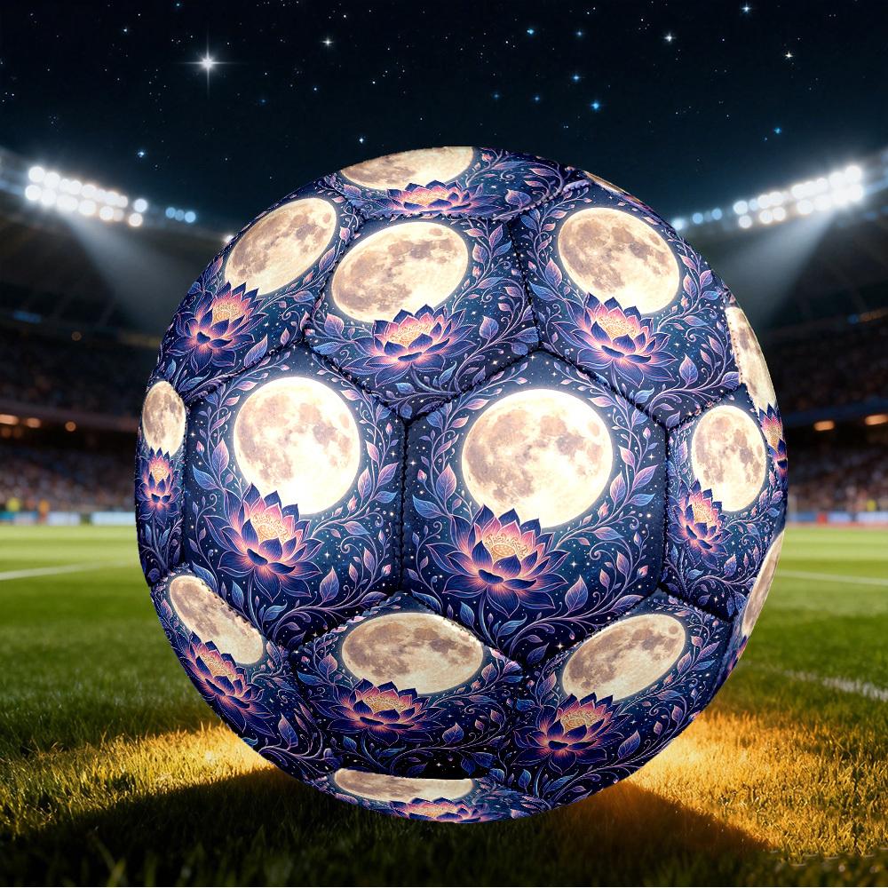 1pc Moonlit Lotus Size 5 Soccer Ball Professional Match Training Football Indoor &Outdoor Sports Ball Training Ball Lightweight Durable y62