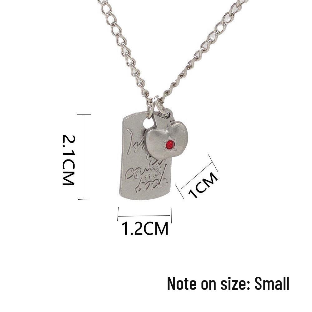 Metal Square Pendant Necklace with Chain
