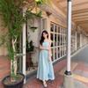 French sweet sleeveless neck sling dress women's summer new small seaside vacation dress