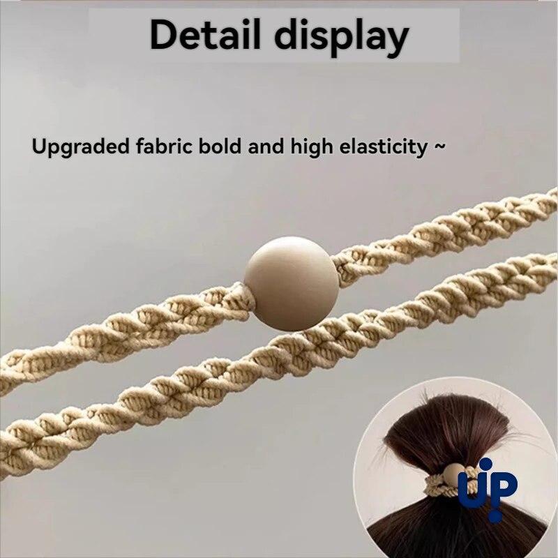 10PCS Headband Leather Band Female High Ponytail Holster Hair Accessories Simple High Elasticity Durable Rubber Band