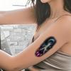12 peças de Tatuagem Temporária Tatuagens Temporárias Realistas Galáxia Nebulosa Nave Espacial Para Homens Mulheres Costas