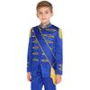Kids Circus Ringmaster Jacket Long Sleeve Zip Up Tassel Golden Braided Tape Major Uniform Costume Sash