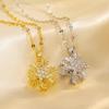 Personalized Romantic Snowflake Necklace: Titanium Steel Clavicle Chain for Women - Creative Christmas Gift.