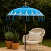 Balinese Turquoise Cotton Garden Parasol Umbrella 1.5m