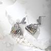 2024 Trendy Silver Needle Earrings: European-American Style, Color Diamond Studs, Exaggerated Design for Women