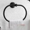 Matte Black Oval Bathroom Towel Ring