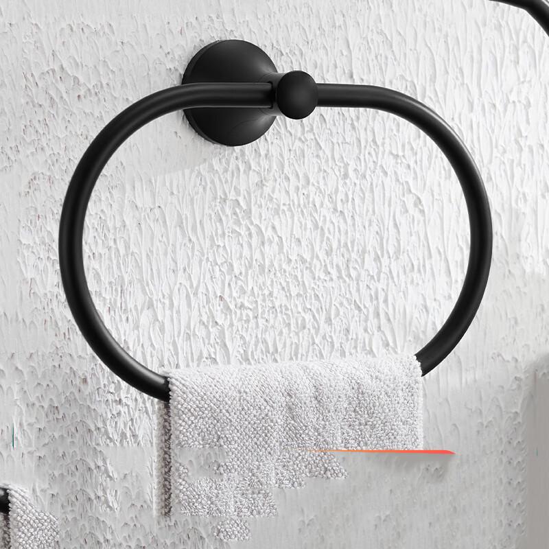 Matte Black Oval Bathroom Towel Ring
