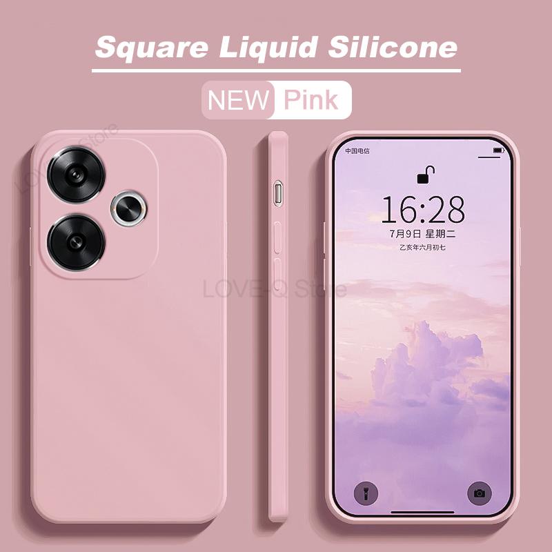 

Poco F6 PocoF6 Poco F 6 Pro Чехол Жидкий Силиконовый Мягкий ТПУ Чехол для Телефона Чехол Для Xiaomi Poco F6 Poco F 6 F6Pro PocoF6 Pro For Poco F6 розовый