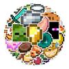 Minecraft Cute Cartoon Pixel Sticker Pack - 50 Pcs Game Decor Decals