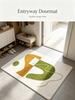 Modern Abstract Geometric Irregular‑Shaped Area Rug Soft Flannel Absorbent Non‑Slip Floor Mat Olive‑Green & Mustard‑Yellow Art C