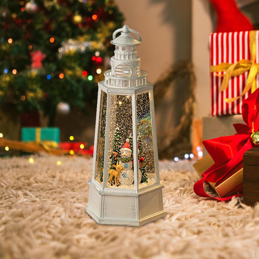 Christmas Music Box Centerpiece Wind Lamp Night Light Retro Ornament for Indoor Use