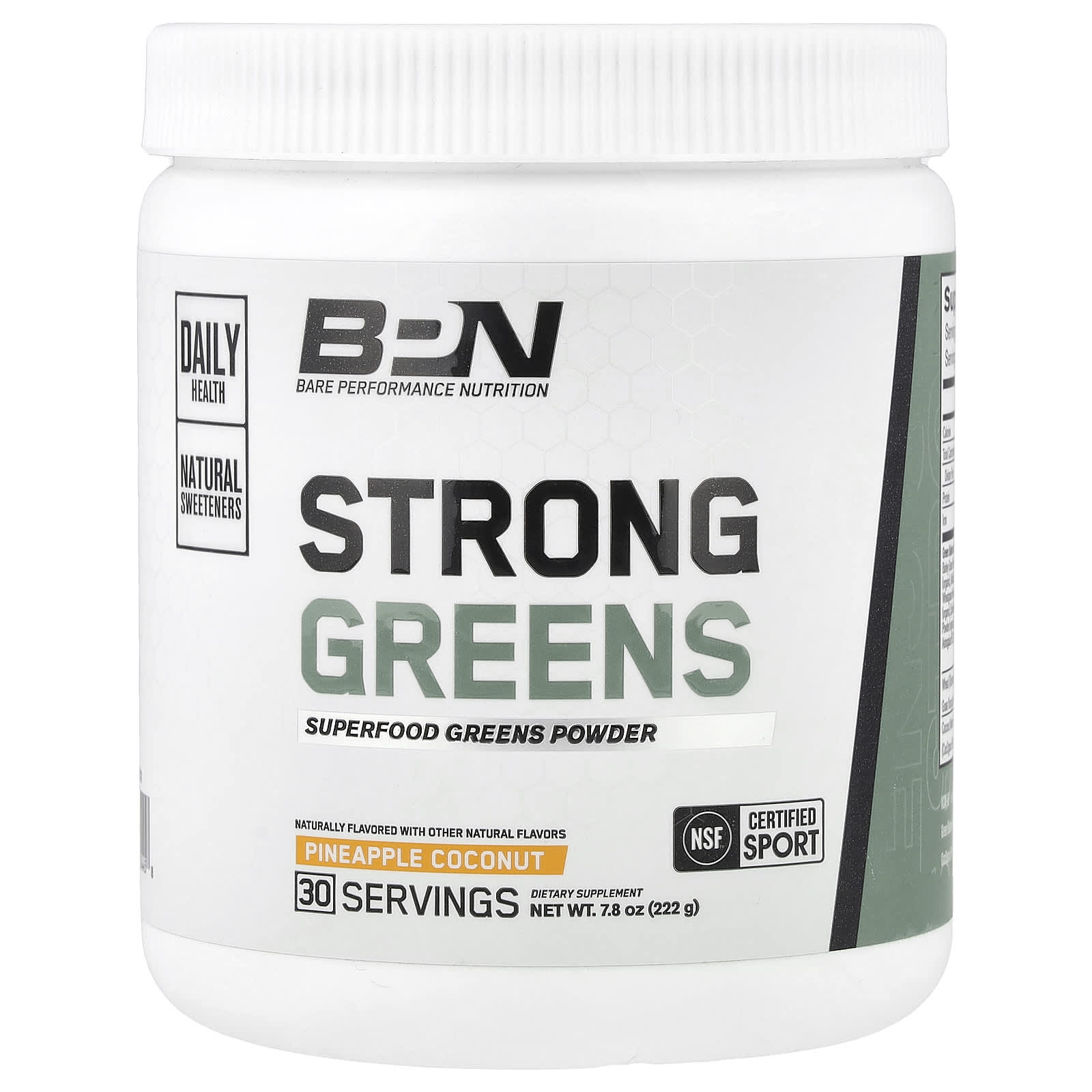 

Strong Greens, Superfood Greens Powder, Pineapple Coconut Flavor, 222G(7.8Oz)