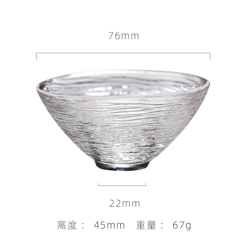 Japanischer hitzebeständiger Glas-Teetasse Kreativ Mini Gehämmert Goldrand Kung Fu Teeschale Teetassen Haushalt Wasserbecher