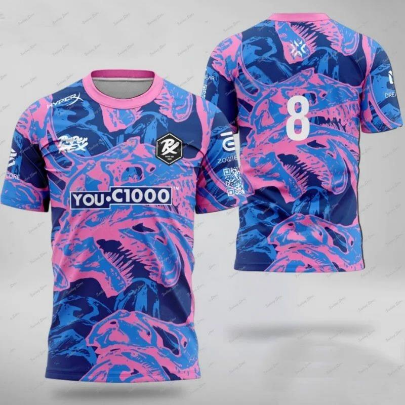 Sommer 2026: Neue E-Sport-Sommeruniformen für Herren – Atmungsaktives, 3D-bedrucktes Kurzarm-T-Shirt – PRX Team Fan-Trikot