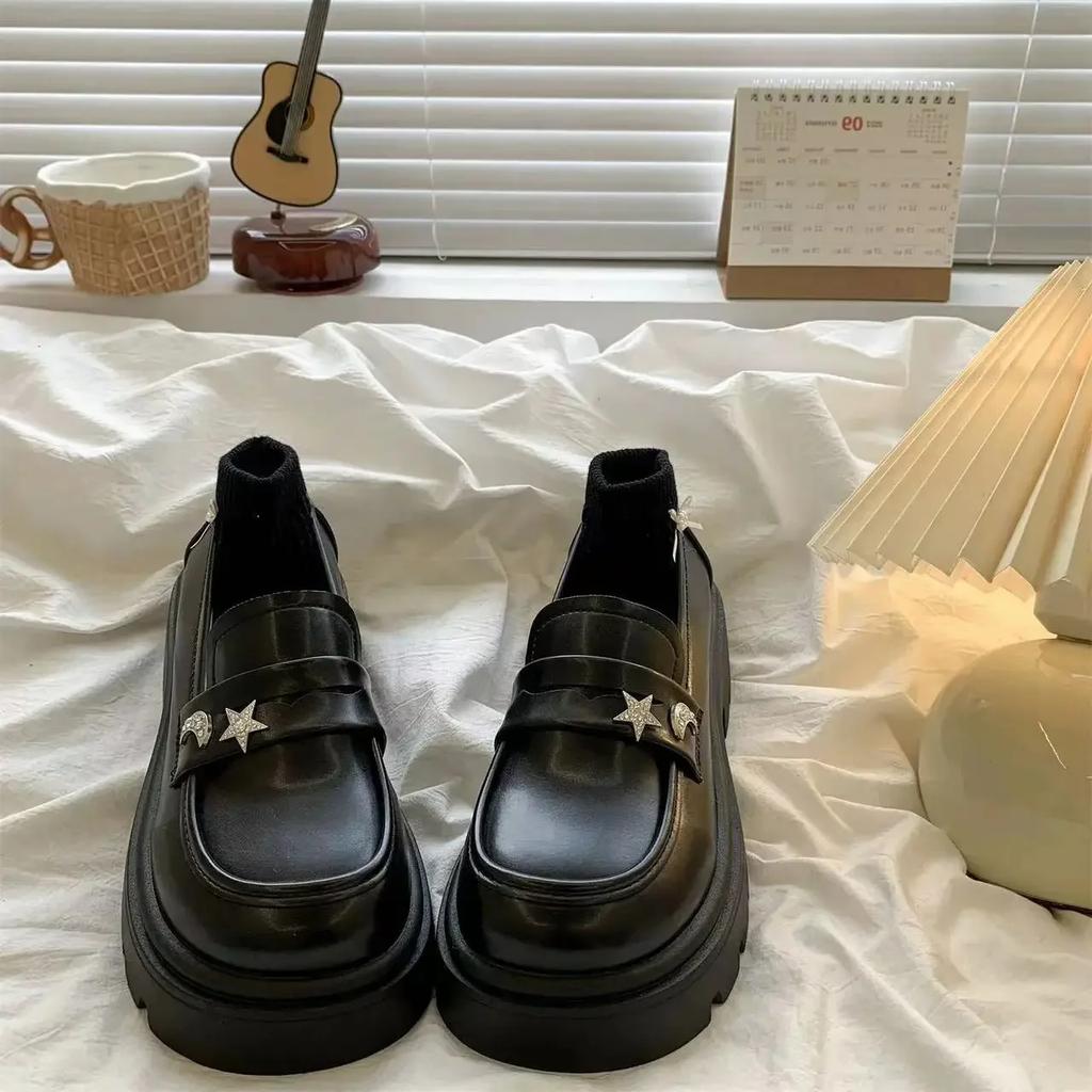 Round Toe Platform Ladies Pumps with Medium Heels Mary Jane Japanese Style Lolita Women's Shoes Loafers on Offer Stylish Shoe 39