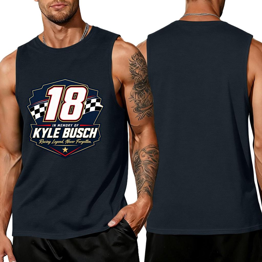 Men's Racing Graphic Sleeveless Tank Top Muscle Fit Casual Summer Shirt Lightweight Breathable Fabric Comfortable Design
