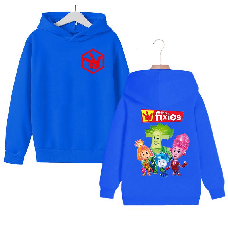 Autumn The Fixies Graphic Hoodies Boys Girls Cute Cartoon Print Hoodie Long Sleeve Casual Children's Sweatshirt Kids Hooded Tops