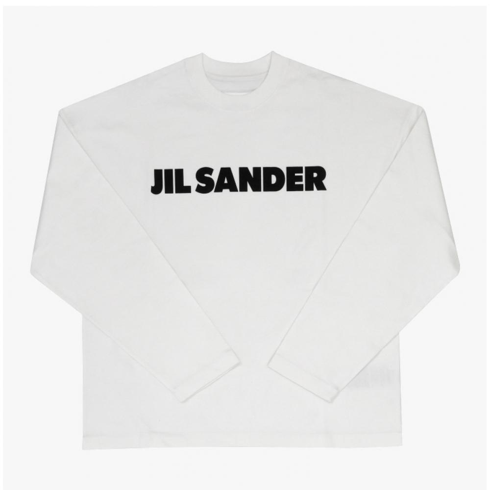 Jill Sander J22gc0136 J45148 102 Logo Men S Long Sleeve Tee