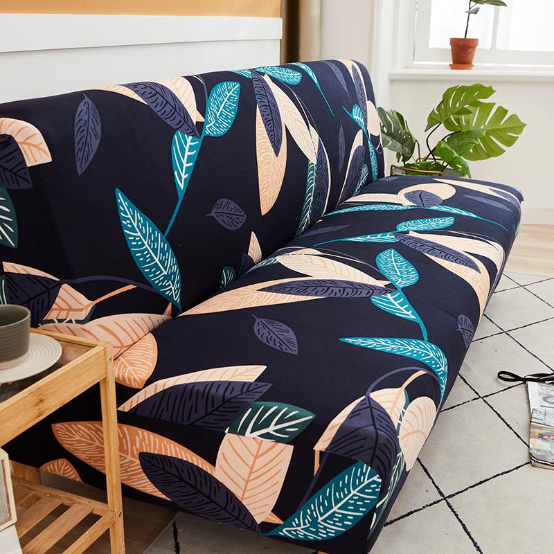 Stretch Elastic Folding Sofa Bed Cover Spandex Slipcovers Geometric Print For Living Room Double Seat Cover