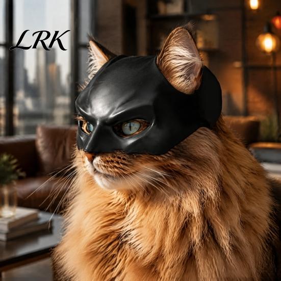 Three Dimensional Cat Mask Bat Mask, Funny Helmet, Hat Cosplay Costume, Adjustable Pet for Elastic Halloween Party Photo Props, Lightweight