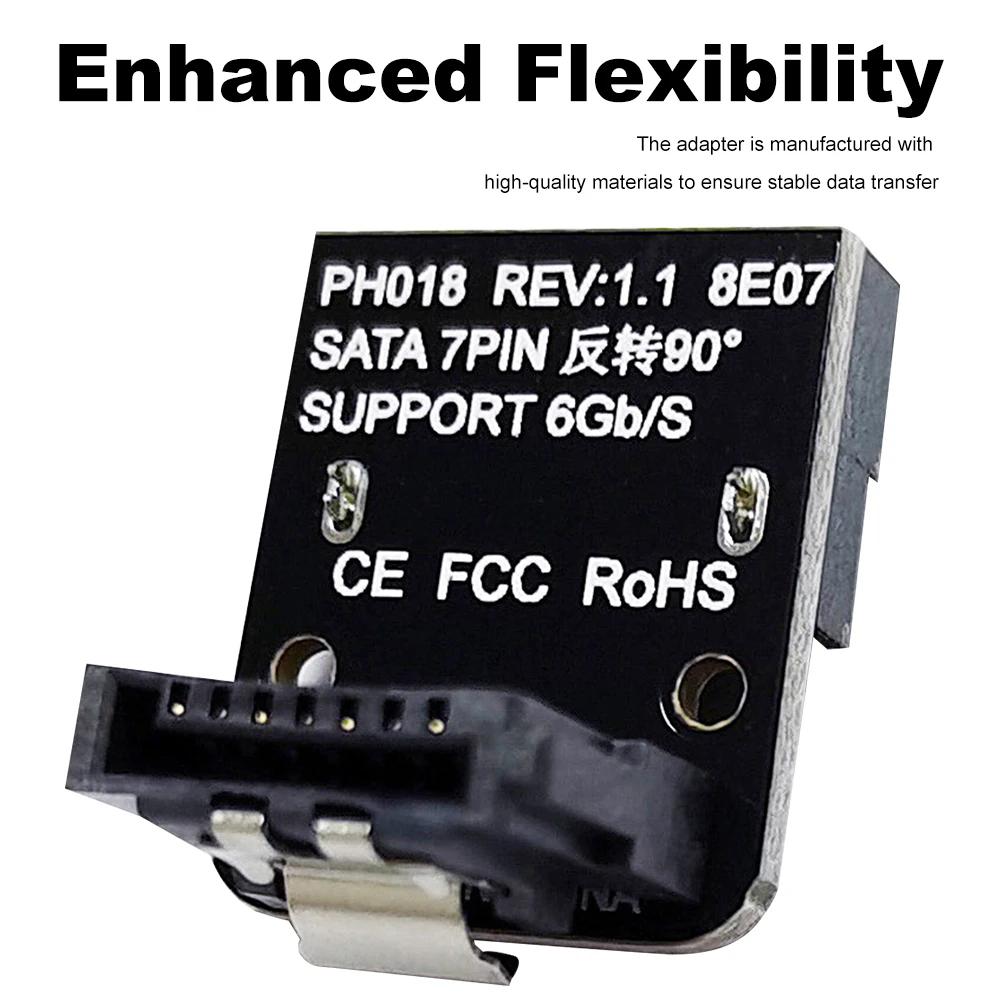 SATA 7Pin Buchse auf 7pin Stecker Adapter 90 Grad Winkel Winkeladapter 6Gbps Auf /Ab Mainboard Motherboard für Desktops SSD HDD