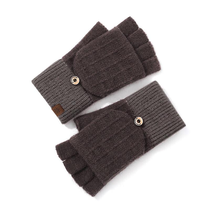 Xi Hong Women's Knitted Winter Half-Finger Fleece Gloves (3-Piece Set)