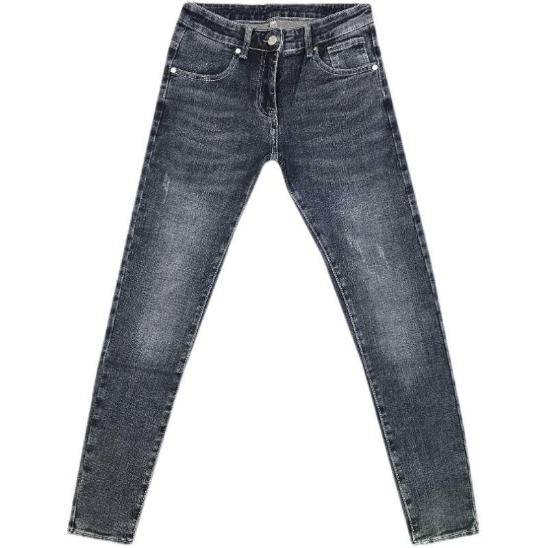 Blugi skinny slim fit pentru bărbați, la modă - stil coreean, pantaloni cu nouă puncte, asortabili