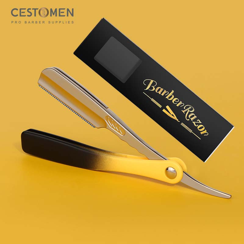 

CESTOMEN Парикмахерская складная бритва для бритья Manul Японская классическая профессиональная бритва с матовой пластиковой ручкой для мужчин и женщин Путешествия домой Type B серебряный