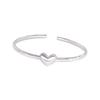 PANJBJ 925 Sterling Silver Love Heart Bracelet for Women Irregular Simple Texture Versatile Jewelry Birthday Gift Wholesale
