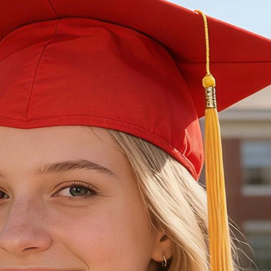 Absolventenhut mit Quaste, verstellbare Größe, leicht, matt, robust, für Abschlussfeiern und Partys