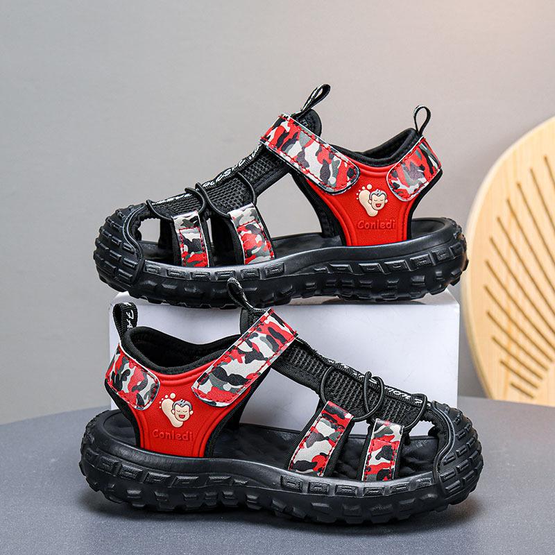 Boys sandals summer new children s baotou sports soft-soled sandals students middle and older children non-slip beach shoes 28