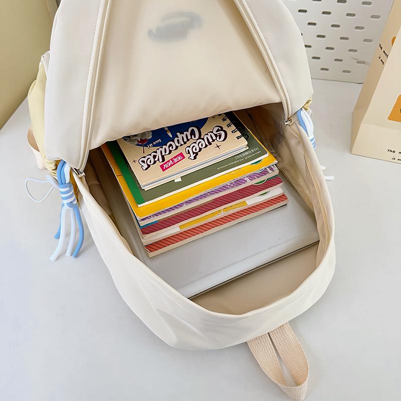 School bag ins fresh plaid candy color girl school bag junior high school casual versatile large capacity