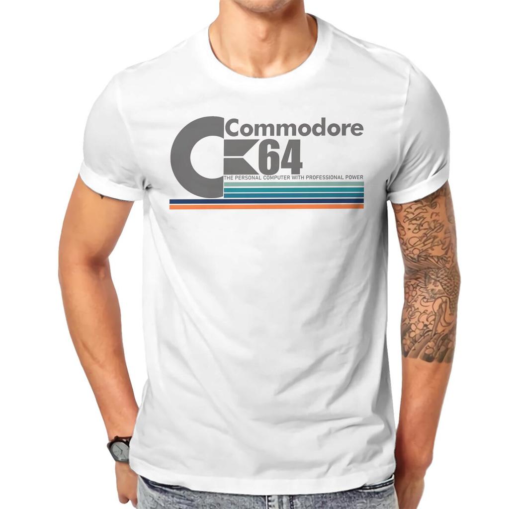Commodore 64 T-Shirt Grafik Unisex Oberteile Vintage Sommer Baumwolle Kurzarm T-Shirt