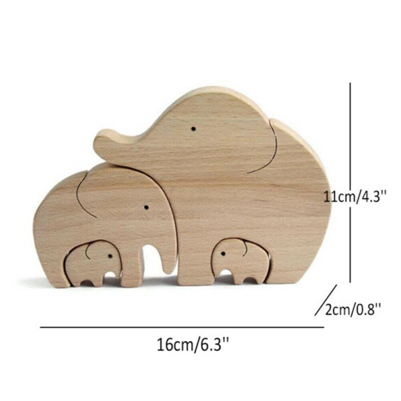 Mother's Gift Elephant Mother And Child Family Wooden Ornaments Home Decoration Ornaments