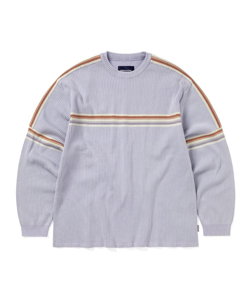 THISISNEVERTHAT Striped Knit L/S Top Lavender