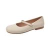 708-3 Spring temperament flat shoes one-word belt design versatile Mary Jane shoes fattened and widened large size women's shoes